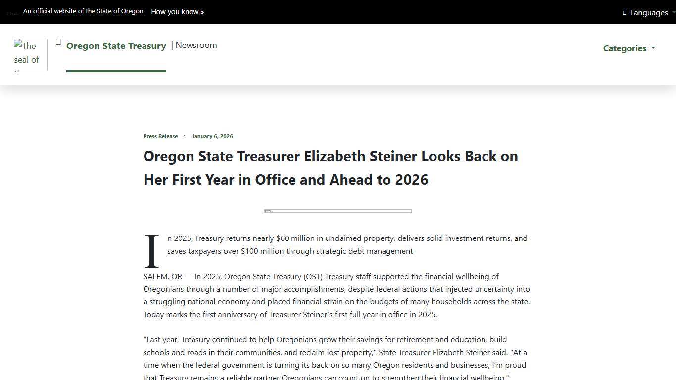 Newsroom - Oregon State Treasury