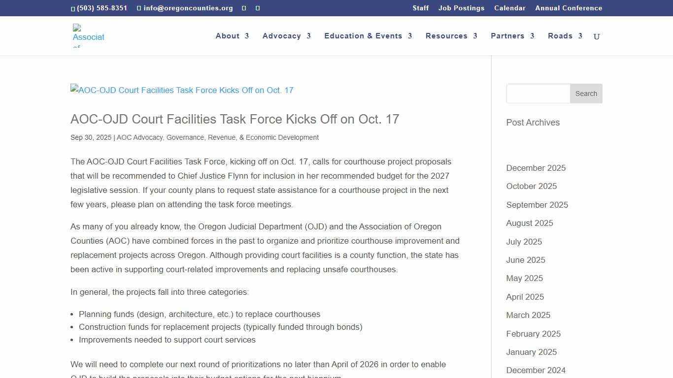 Governance, Revenue, & Economic Development Association of Oregon Counties