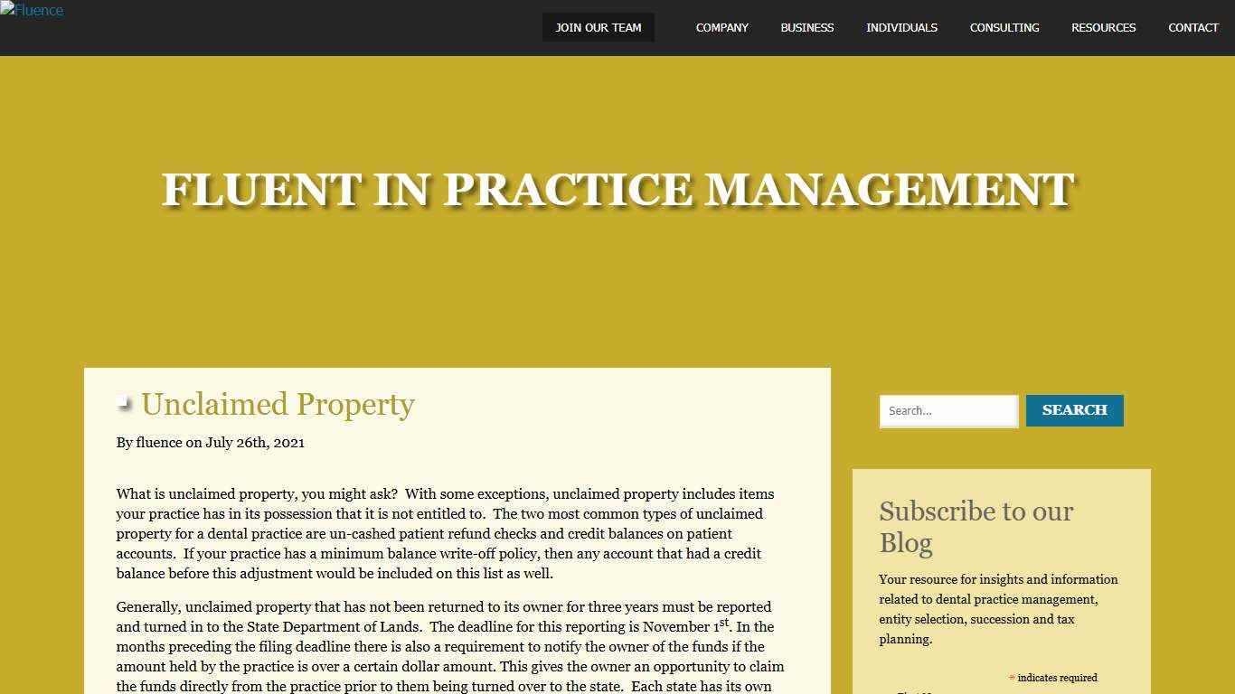 Unclaimed Property - Fluence